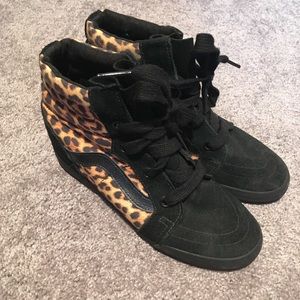 Vans Sk8-Hi Leopard Wedge Shoes W9.5/M8